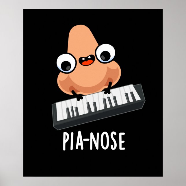 Póster Pianose Funny Piano Nose Pun Dark BG (Frente)