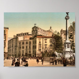 Póster Piazza de Martiri, Nápoles, Italia clásico Photoch