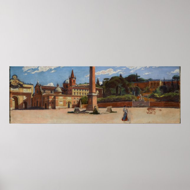 Póster Piazza del Popolo en Roma (1900) Aleksander Gierym (Frente)