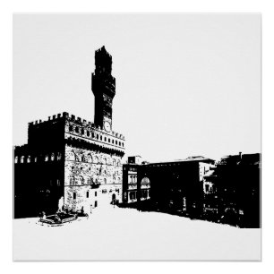 Póster Piazza della Signoria en Florencia, Italia central