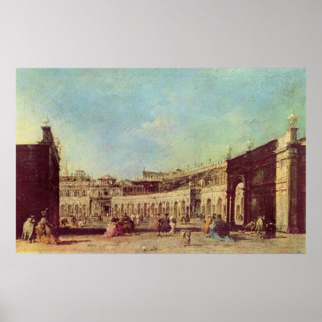 Póster Piazza San Marco a Venezia - Francesco Guardi (Frente)