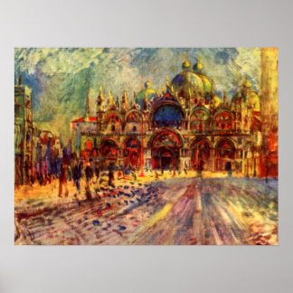 Póster Piazza San Marco, Venecia, por Pierre Renoir