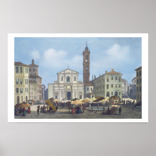 Póster Piazza Santo Stefano from 'Views of Milan and its