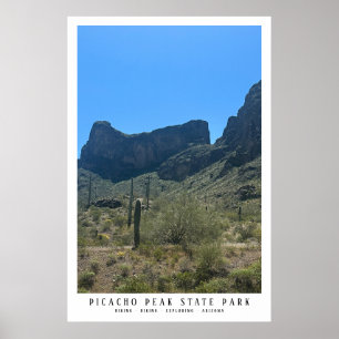 Póster Picacho del desierto de Arizona Pico Pico Ciclismo