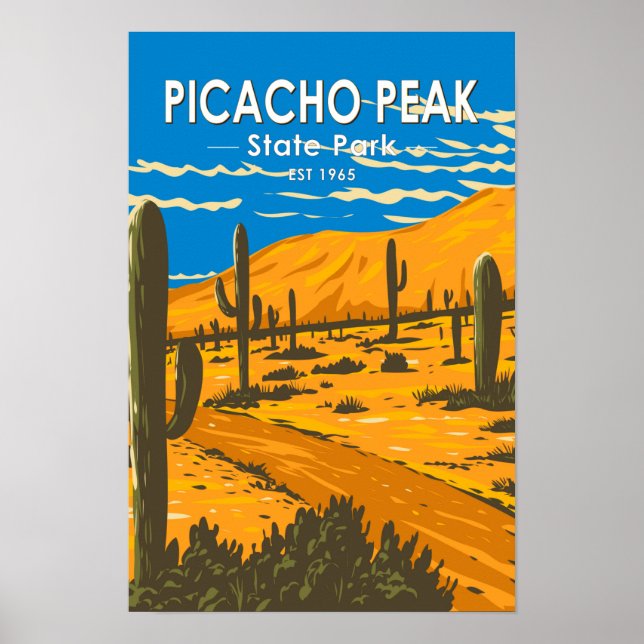 Póster Picacho Peak State Park Arizona Vintage  (Frente)
