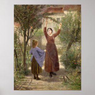 Póster Picando cerezas