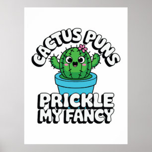 Póster Picar Mi Fantasía – Cactus Divertido Juego de Pala