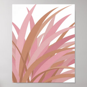 Póster Pícaro Rosa HOJAS ROSADAS SOBRE FONDO NEGRO