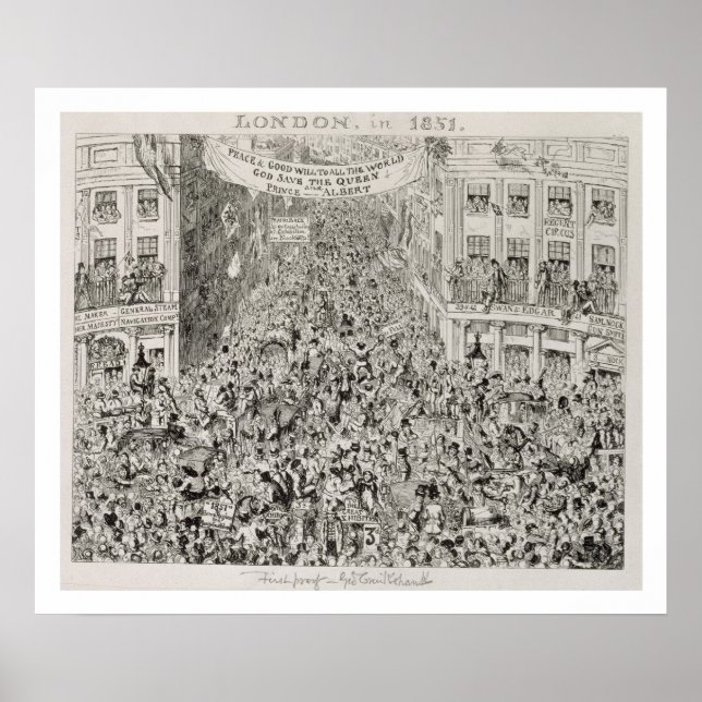Póster Piccadilly during the Great Exhibition, 1851 (Frente)