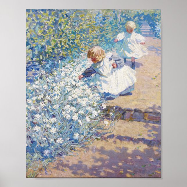 Póster Picking Flowers pintura por Helen McNicoll (Frente)