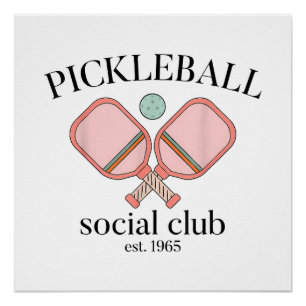 Póster Pickle Ball Social Club EST 1965 Hombres Mujeres