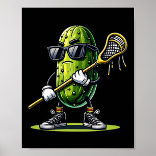 Póster Pickle Jugando Lacrosse Funny Deportes De Moda Par