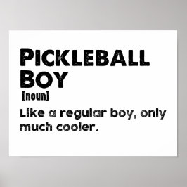 Póster Pickleball Boy Divertido diccionario de definición