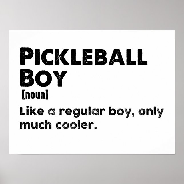 Póster Pickleball Boy Divertido diccionario de definición (Frente)
