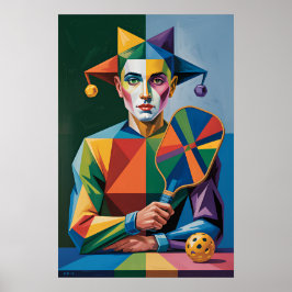 Póster Pickleball Bright Team Jester Paddle Wall Poster