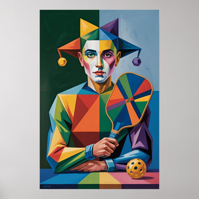 Póster Pickleball Bright Team Jester Paddle Wall Poster (Frente)