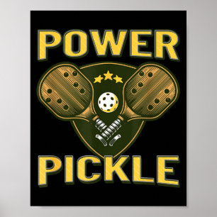 Póster Pickleball fuerte poder pickle