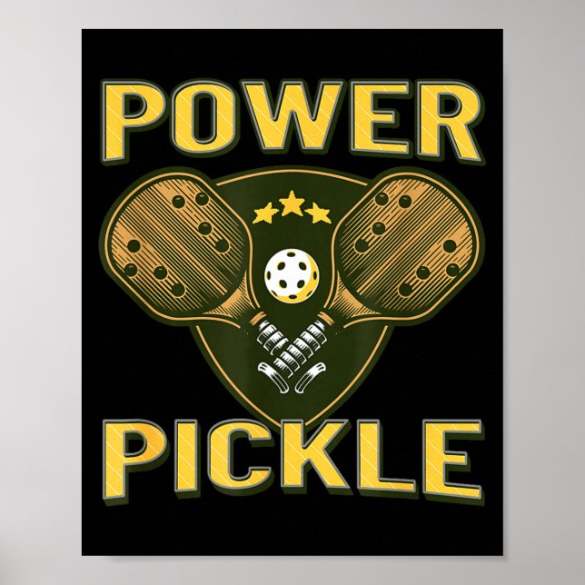 Póster Pickleball fuerte poder pickle  (Frente)