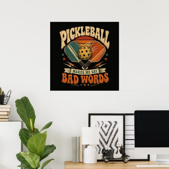 Póster Pickleball Me Hace Decir Palabras Malas (Oficina en casa)