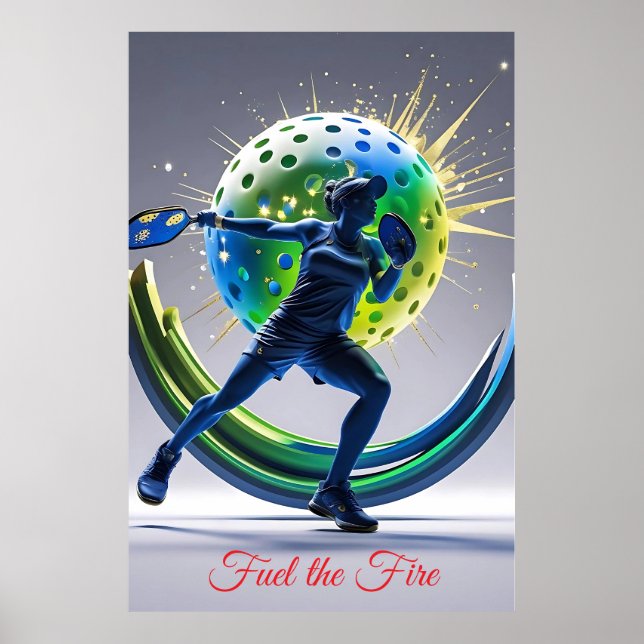 Póster Pickleball Power Smash - Energía en movimiento (Frente)