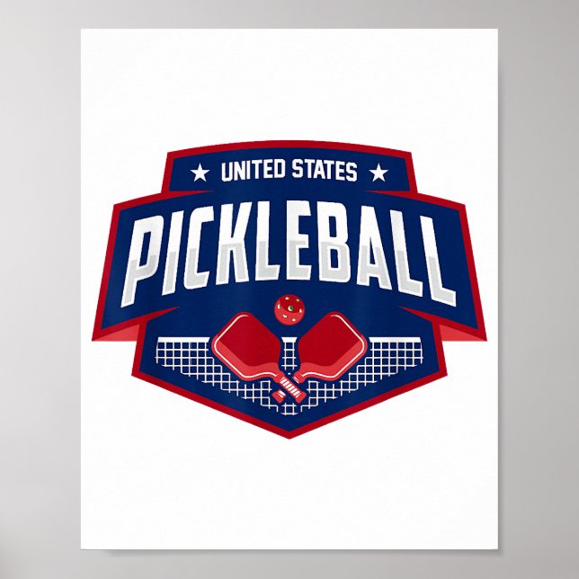 Póster Pickleball Support Team Pickleball Player USA (Frente)