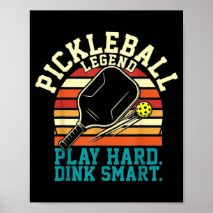 Póster pickleball vintage líneas retro minimalista clásic