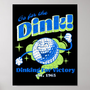 Póster Pickleball vintage ve por el dink divertido pickba