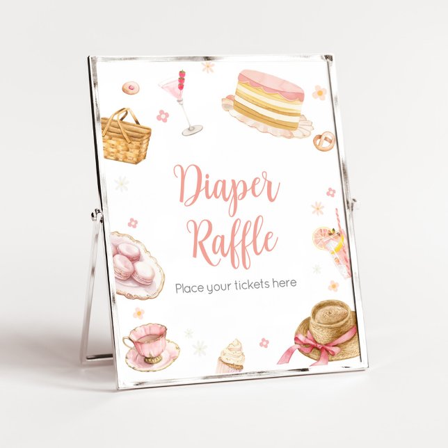 Póster Picnic Baby Brunch Baby Shower Diaper Raffle (Picnic Baby Brunch Baby Shower Diaper Raffle Sign )