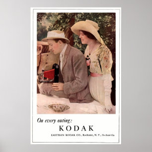 Póster Picnic With The Roadster. Circa 1912.