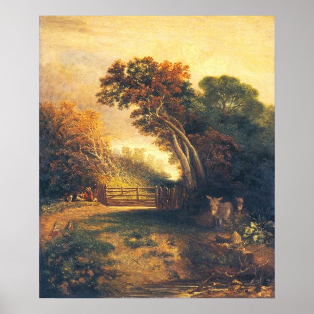 Póster Picnickers y burros, Joseph Paul Bella Artes (Frente)