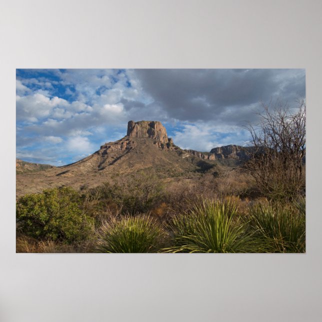 Póster Pico de Casa Grande, Cuenca de Chisos, Big Bend (Frente)