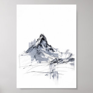 Póster Pico de montaña abstracto