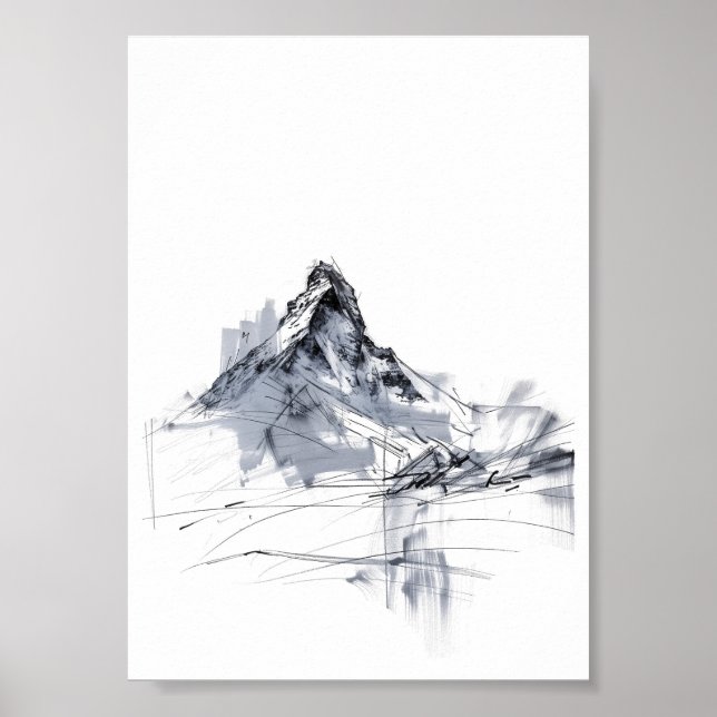 Póster Pico de montaña abstracto (Frente)