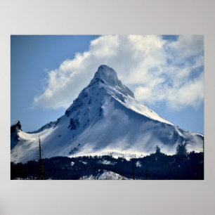 Póster Pico de Nieve con Luz Lateral