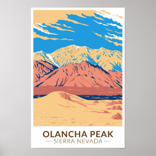 Póster Pico Olancha Sierra Nevada California Vintage