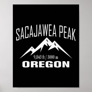 Póster Pico Sacajawea Oregon Club de Cumbre Subida al Air