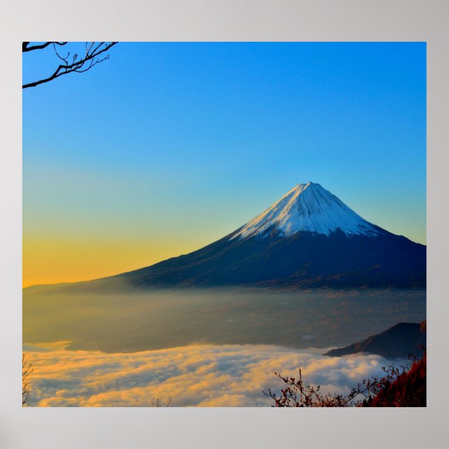Póster Pico volcánico de montaña (Frente)