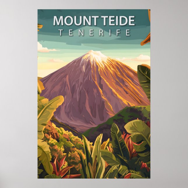 Póster Pico volcánico Mount Teide Tenerife Viaje (Frente)