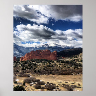 Póster Pico y Jardín de los dioses manantiales de Colorad