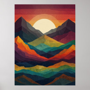 Póster Picos de amanecer abstractos