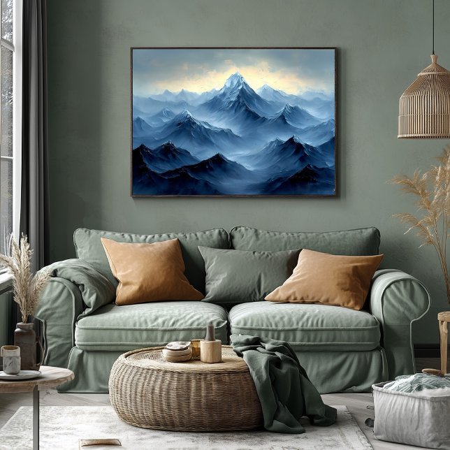 Póster Picos de Montañas Azules Pacíficos en estilo Abstr (Subido por el creador)