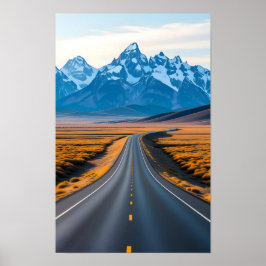 Póster Picos de Montañas Distantes