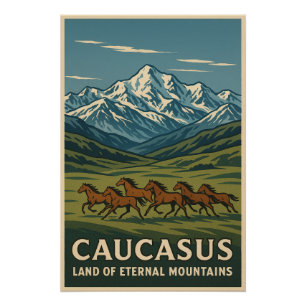 Póster Picos del Cáucaso - Tierra de montañas eternas