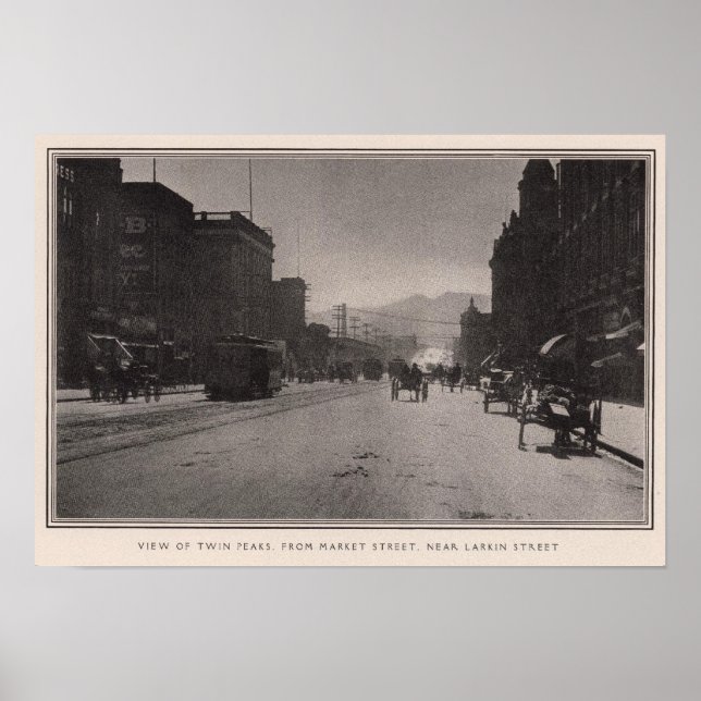 Póster Picos gemelos desde la calle Market cerca de Larki (Frente)