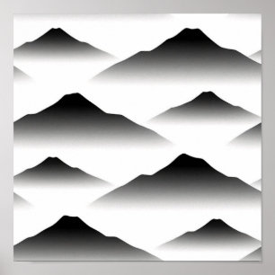 Póster Picos Monocromáticos Etéreos: Un Minimalismo Perfe