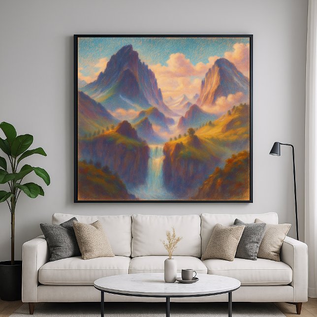 Póster Picos Twin Picos Pastel - Paintero estilo Art (Subido por el creador)