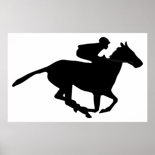 Póster Pictograma de Carreras de caballo
