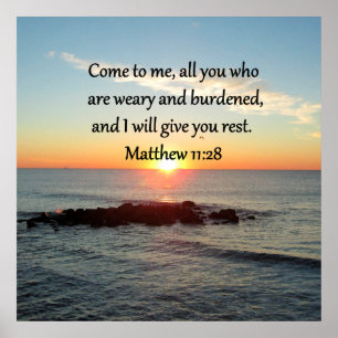 PÓSTER PICTURESQUE MATTHEW 11"28 SCRIPTURE VERSE