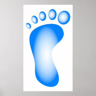 Póster Pie azul transparente