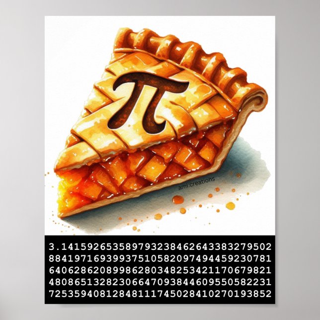 Póster Pie De 3.14 Pi Day (Frente)